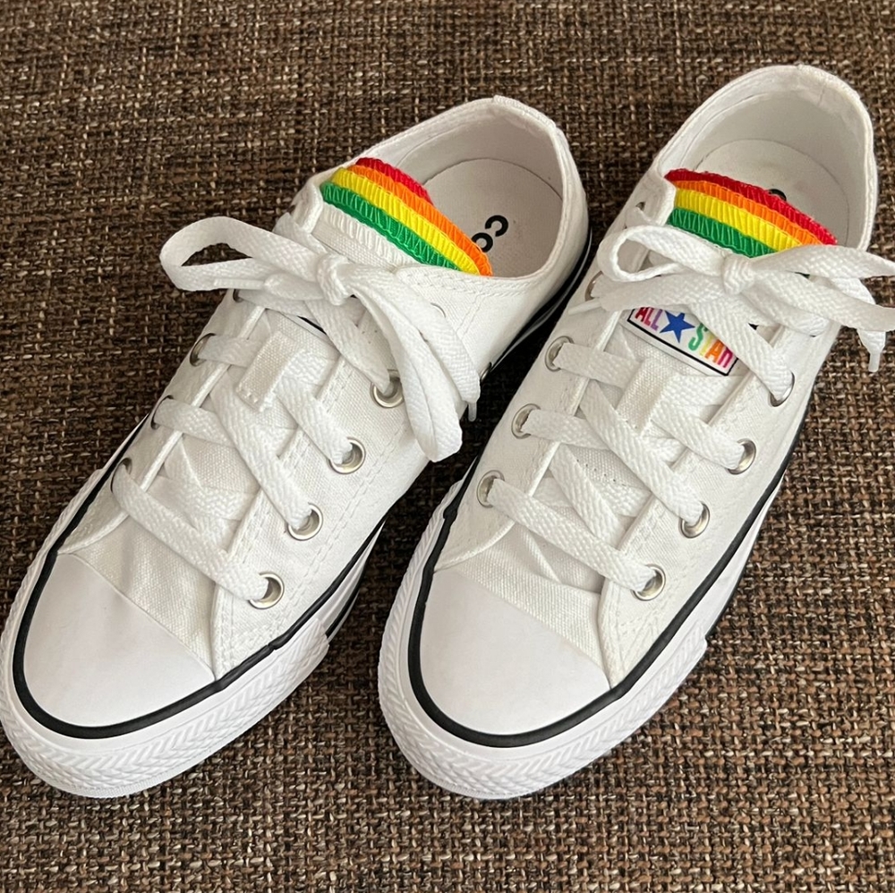 Converse All Star Lo Rainbow Multi Tongue Pride Sneakers, Women's 6, Men's 4